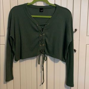 Olive Green Crop Top